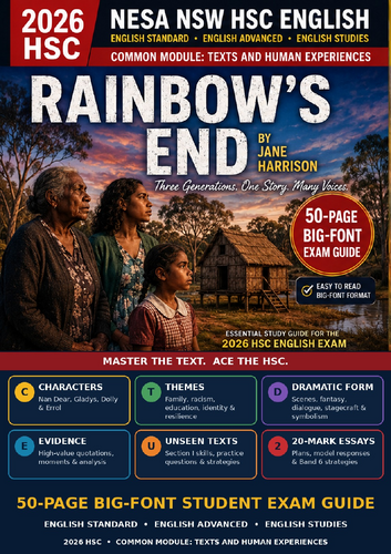 NESA NSW HSC English 2026 | Rainbow’s End | 69-Page Revision Bundle + Answers
