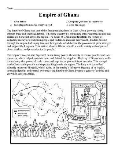 Empire of Ghana Worksheet