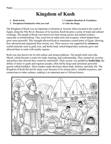 Kingdom of Kush Worksheet