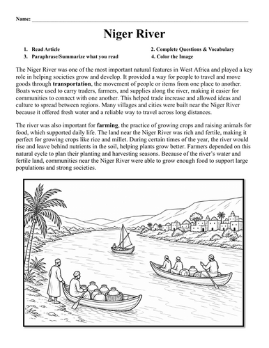Niger River Worksheet
