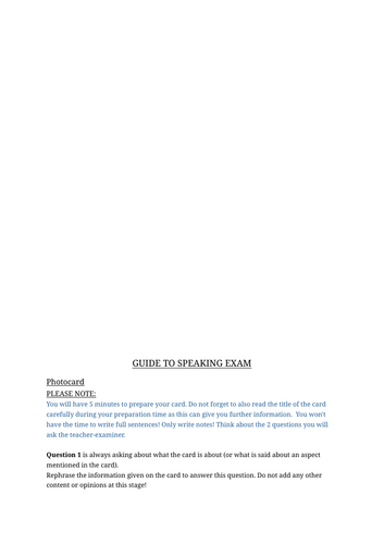 Guide to A-level French Speaking Exam