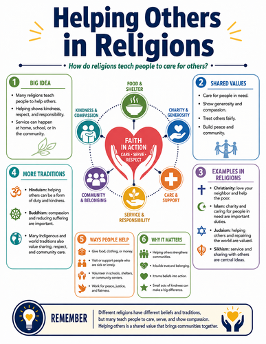 Helping Others in Religions I Religion I Infographic