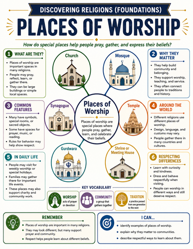 Places of Worship I Religion I Infographic