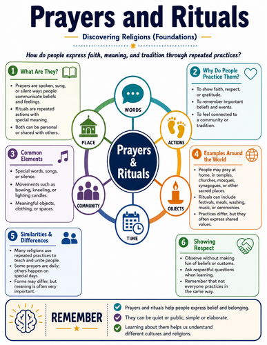 Prayers and Rituals I Religion I Infographic