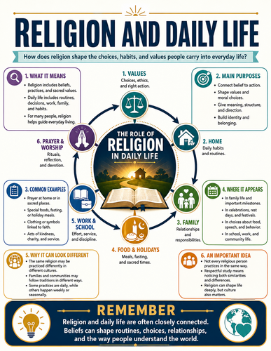 Religion and Daily Life I Religion I Infographic