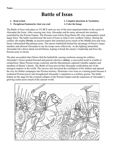 Battle of Ipsus Worksheet
