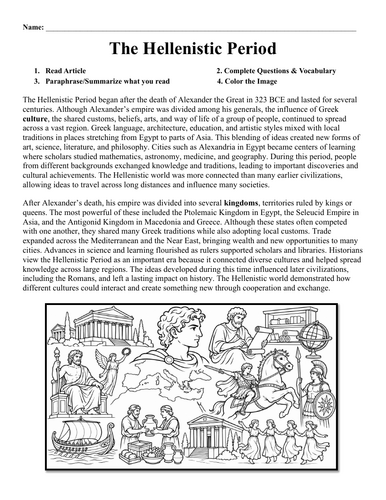The Hellenistic Period Worksheet