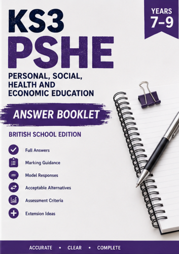 KS3 PSHE Years 7–9 | Complete 50-Page Workbook + Teacher Guide & Answers | British Curriculum