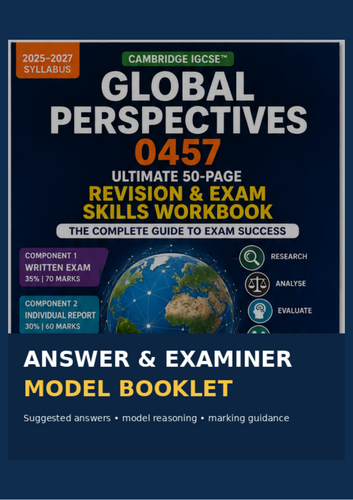 Cambridge IGCSE Global Perspectives 0457 | 50-Page Revision Workbook + 30-Page Answers | 2025–2027