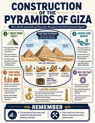 Construction of the Pyramids of Giza I History I Infographic
