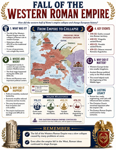 Fall of the Western Roman Empire I History I Infographic