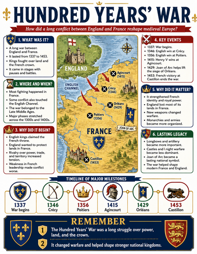 Hundred Years' War I History I Infographic