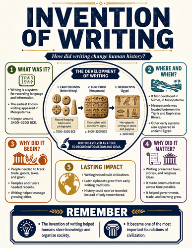 Invention of Writing I History I Infographic
