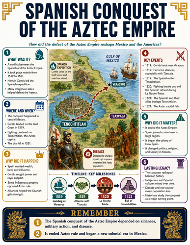 Spanish Conquest of the Aztec Empire I History I Infographic