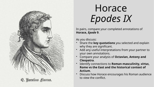 CLASSICS - Imperial Image: Horace, Odes 1.37 & Epodes 9