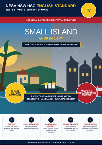 NESA NSW HSC English Standard 2026 | Small Island | 69-Page Module A Revision Bundle + Answers