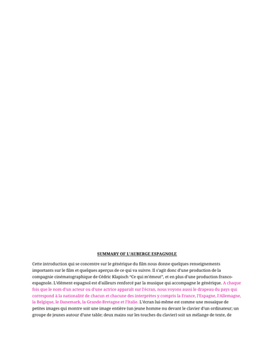 L'Auberge Espagnole Full Summary (with Quotes and Descriptions)