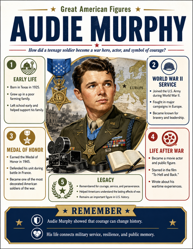 Audie Murphy I Educational Infographic
