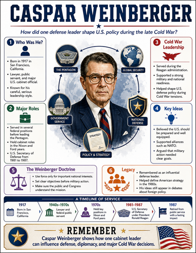 Caspar Weinberger I Educational Infographic