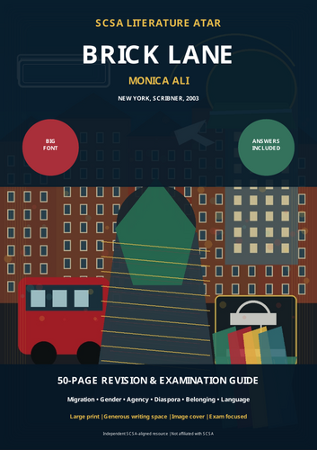SCSA Literature ATAR | Brick Lane | 50-Page Revision Guide + 10-Page Answers