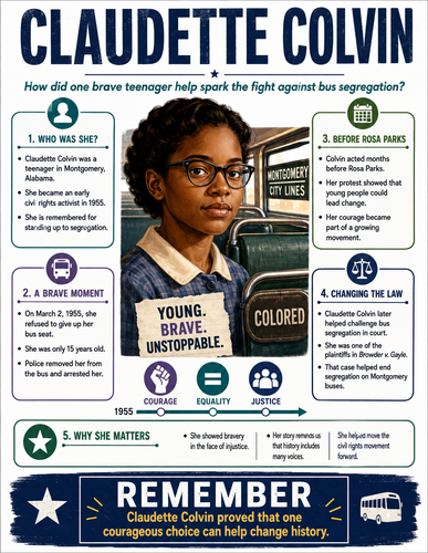 Claudette Colvin I Educational Infographic