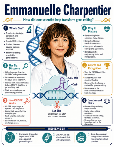 Emmanuelle Charpentier I Educational Infographic