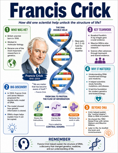 Francis Crick I Educational Infographic