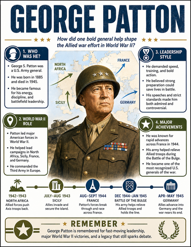 George Patton I Educational Infographic