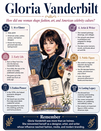 Gloria Vanderbilt I Educational Infographic