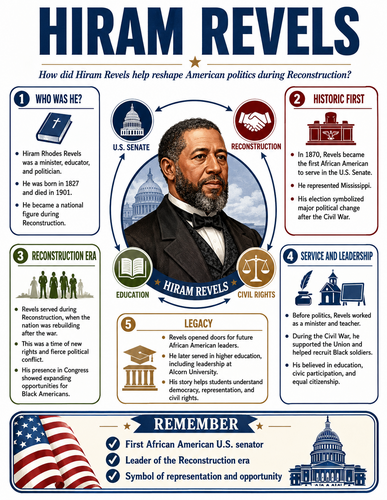 Hiram Revels I Educational Infographic