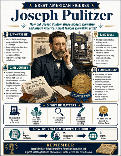 Joseph Pulitzer I Educational Infographic