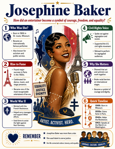 Josephine Baker I Educational Infographic