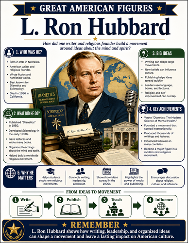L. Ron Hubbard I Educational Infographic