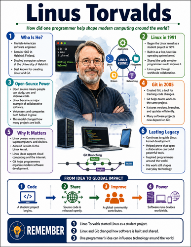 Linus Torvalds I Educational Infographic