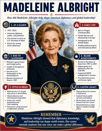 Madeleine Albright I Educational Infographic