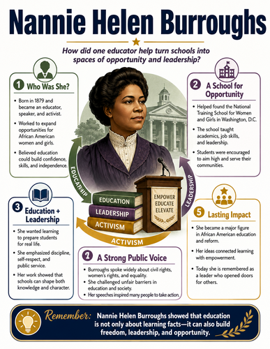 Nannie Helen Burroughs I Educational Infographic