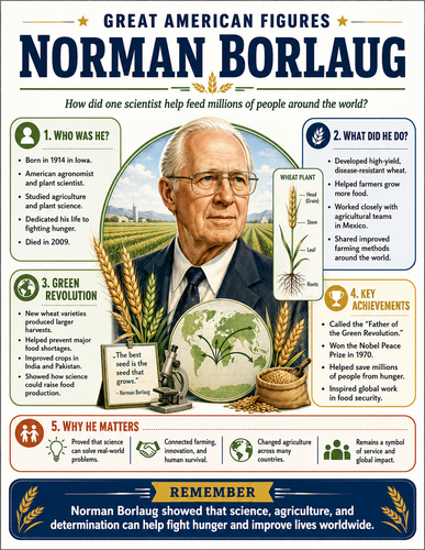 Norman Borlaug I Educational Infographic