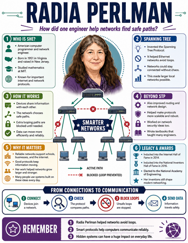 Radia Perlman I Educational Infographic
