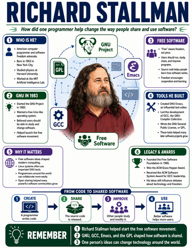 Richard Stallman I Educational Infographic