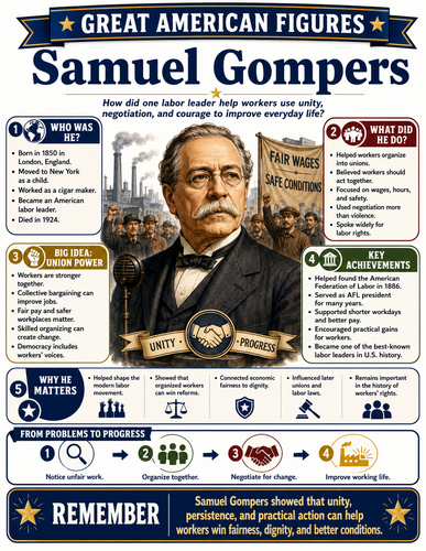 Samuel Gompers I Educational Infographic