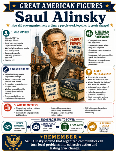 Saul Alinsky I Educational Infographic