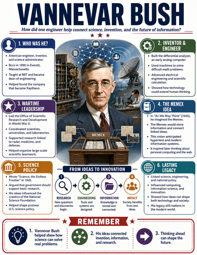 Vannevar Bush I Educational Infographic