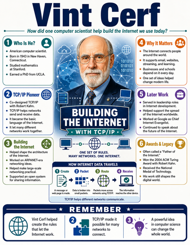 Vint Cerf I Educational Infographic