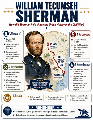 William Tecumseh Sherman I Educational Infographic