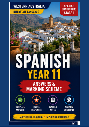 Western Australia Spanish Year 11 | Spanish Continuers Stage 1 | 100-Page Grammar & Vocabulary Workb