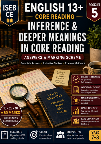 ISEB CE English 13+ Core Reading | Inference & Deeper Meanings Workbook + Answers