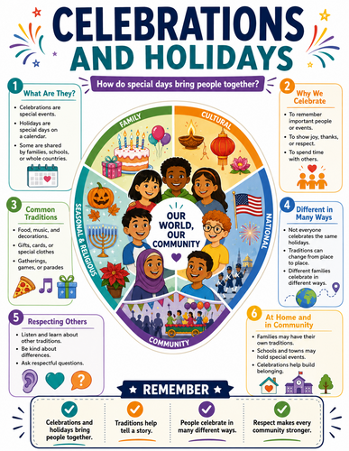 Celebrations and Holidays I Educational Infographic