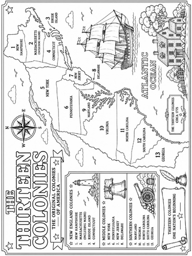 The Thirteen Colonies Poster