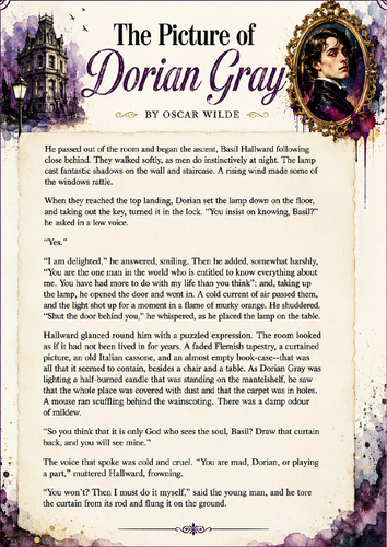 The Picture of Dorian Gray | AQA GCSE English Language Paper 1 Practice | Questions 1–5