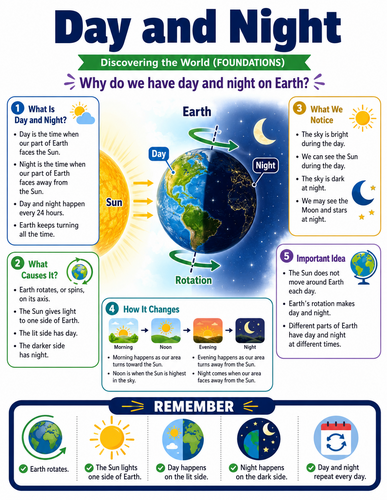 Day and Night I Educational Infographic